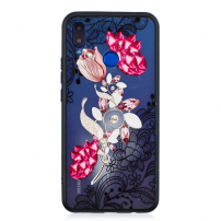 Plastový embosovaný kryt růžová květina pro Huawei Nova 3i - transparentní