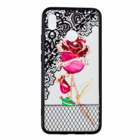 Plastový embosovaný kryt růže pro Huawei Nova 3 - transparentní