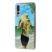 Plastový kryt s plovoucím pískem dívka pro Huawei P20 Pro - barevný