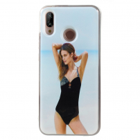 Přesýpací kryt Dívka v plavkách pro Huawei P20 Lite - světle modrý