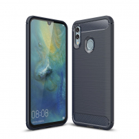 Kryt s broušenou a karbonovou texturou pro Honor 10 Lite / Huawei P Smart (2019) - tmavě modrý