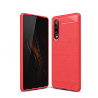 Plastový kryt s broušenou texturou pro Huawei P30 - červený
