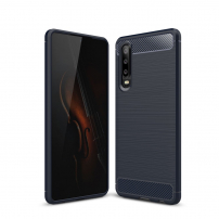 Plastový kryt s broušenou texturou pro Huawei P30 - tmavěmodrý