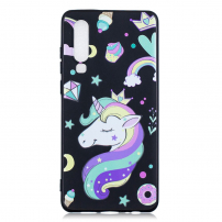Plastový kryt jednorožec pro Huawei P30 - černý