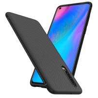 Silikonový kryt s texturou látky pro Huawei P30 - černý