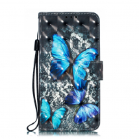 Flipové pouzdro modrý motýl pro Huawei P30 - černé