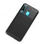 Plastový kryt s texturou karbonu pro Huawei P30 Lite - černý