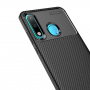 Plastový kryt s texturou karbonu pro Huawei P30 Lite - černý