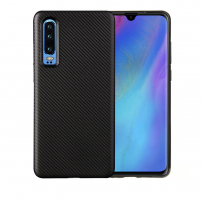 Plastový kryt s texturou karbonu pro Huawei P30 - černý