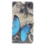 Flipové pouzdro modrý motýl pro Huawei P30 Lite - šedé