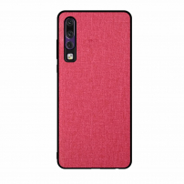 Protiskluzový kryt s látkovou texturou pro Huawei P30 - červený