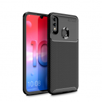 Plastový kryt s texturou karbonu pro Honor 10 Lite / Huawei P Smart (2019) - černý
