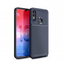 Plastový kryt s texturou karbonu pro Honor 10 Lite / Huawei P Smart (2019) - tmavěmodrý
