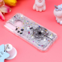 Plastový kryt s plovoucími flitry pampeliška pro Huawei P30 Lite - stříbrný