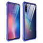 Kryt s kovovým rámečkem a tvrzeným sklem pro Xiaomi Mi 9 - modrý