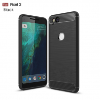 Plastový kryt s broušenou texturou pro Google Pixel 2 - černý