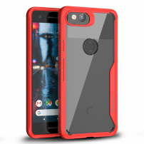 Ipaky nárazuvzdorný čirý kryt s rámečkem pro Google Pixel 2 - červený